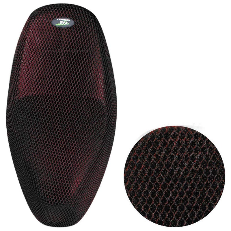 AUTUT Universal Seat Cover for Dirt Bike,Motorcycle Scooter Moped Seats Cover 3D Spacer Mesh Fabric Soft Anti-Slip Cushion Seat(L,Dark Red) - Image 2
